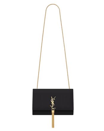 YSL Classic Medium Kate Monogram SAINT LAURENT Tassel Satchel Black