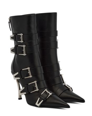 Versace Women's Pin-Point Buckle Boots Black