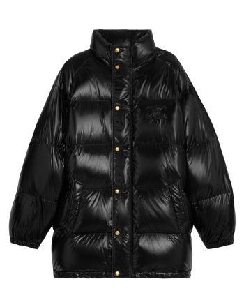 Celine Women's Long Triomphe Down Jacket Black